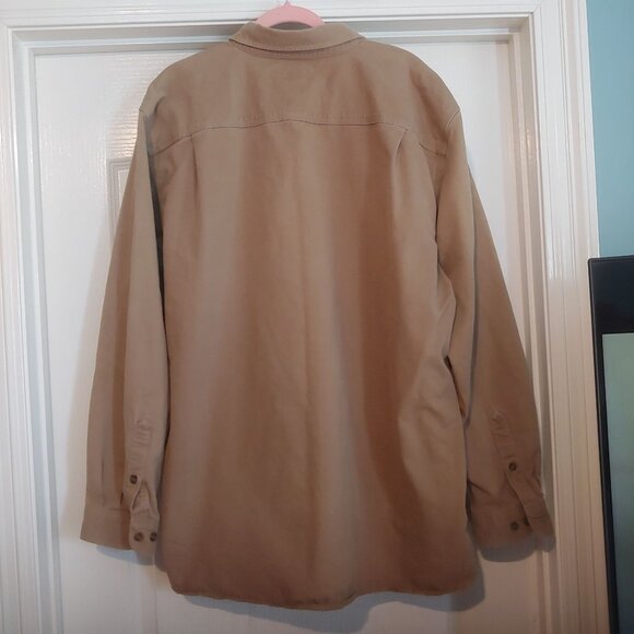 Carhartt Button Up Shirt Mens XL Rugged Flex Original Fit Tan Khaki Pocket - Picture 2 of 12